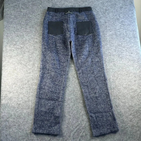 Manier De Voir Womens Knit Straight Leg Pants US 10 Blue Ribbed Tapered 760 - Picture 16 of 16